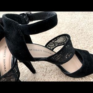 Audrey Brooke sexy lacy black heels.